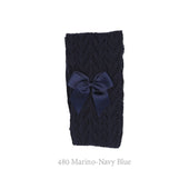 Condor Openwork Tights with Side Bow Navy
